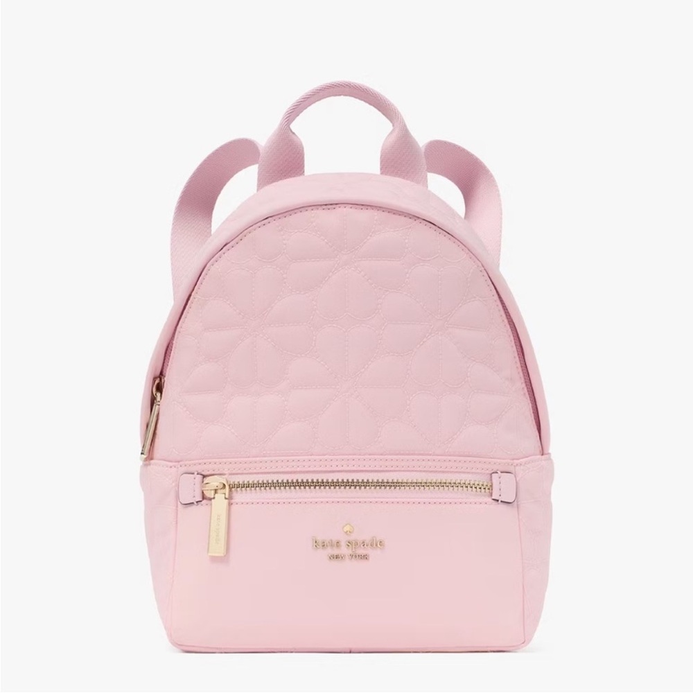 Kate Spade Light Pink Quilted Backpack